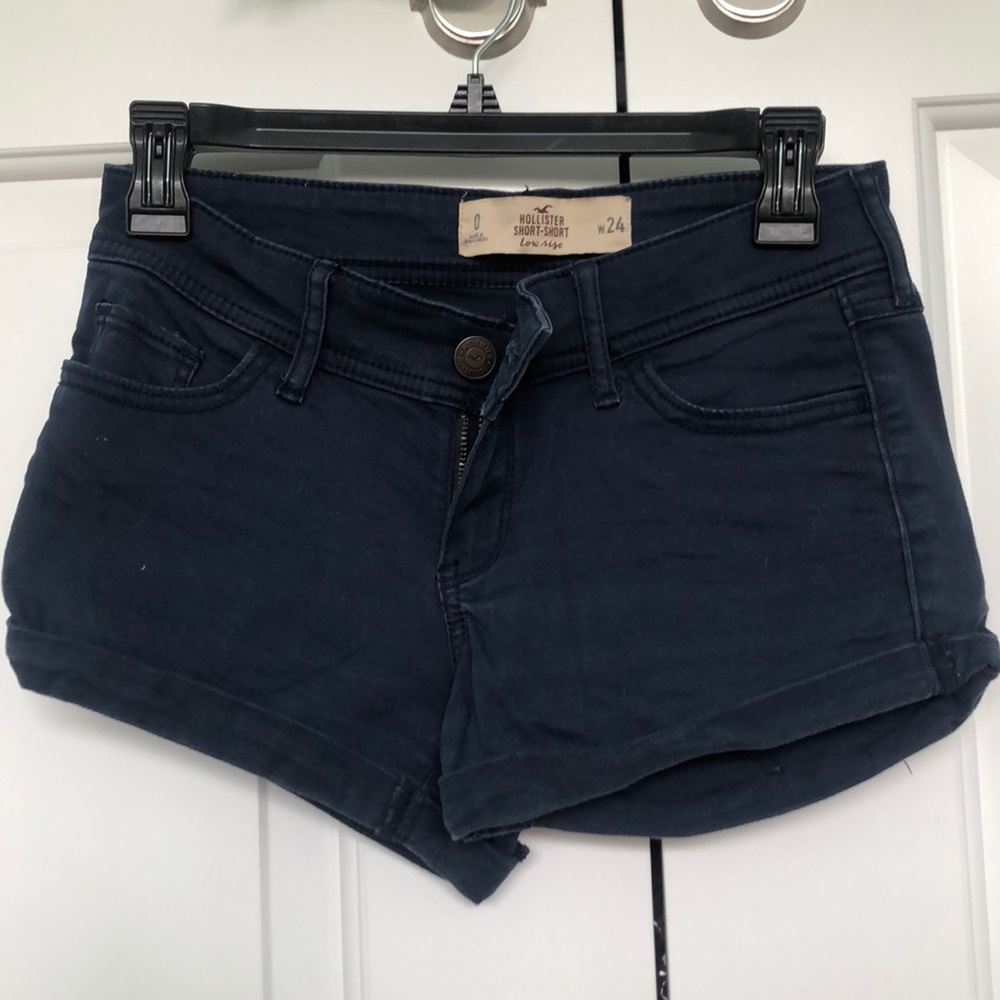Hollister Short-Short Denim Low Rise Navy Shorts